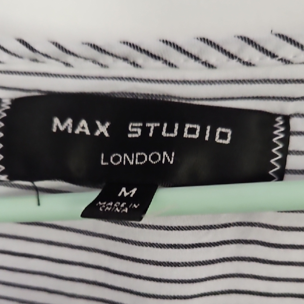 Max Studio Gray Ruffled Buttoned Blouse - image 6